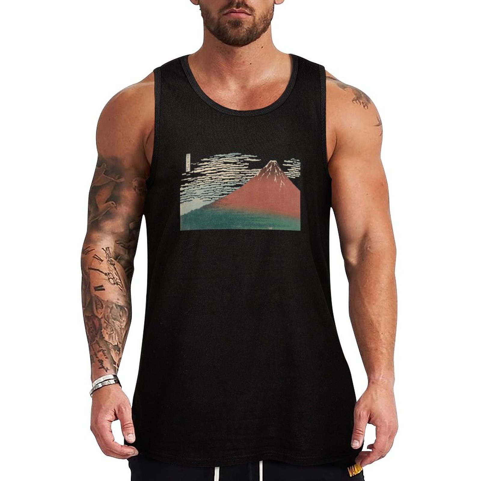 Men'S Fashion For Hot Weather - เรดฟูจิ (ลมดี วันอากาศใส) เสื้อกล้ามศิลปะวินเทจสไตล์ญี่ปุ่น เสื้อกล้ามแฟชั่นแนวสตรีท เสื้อกล้ามสไตล์คนเมืองแบบไม่มีแขน