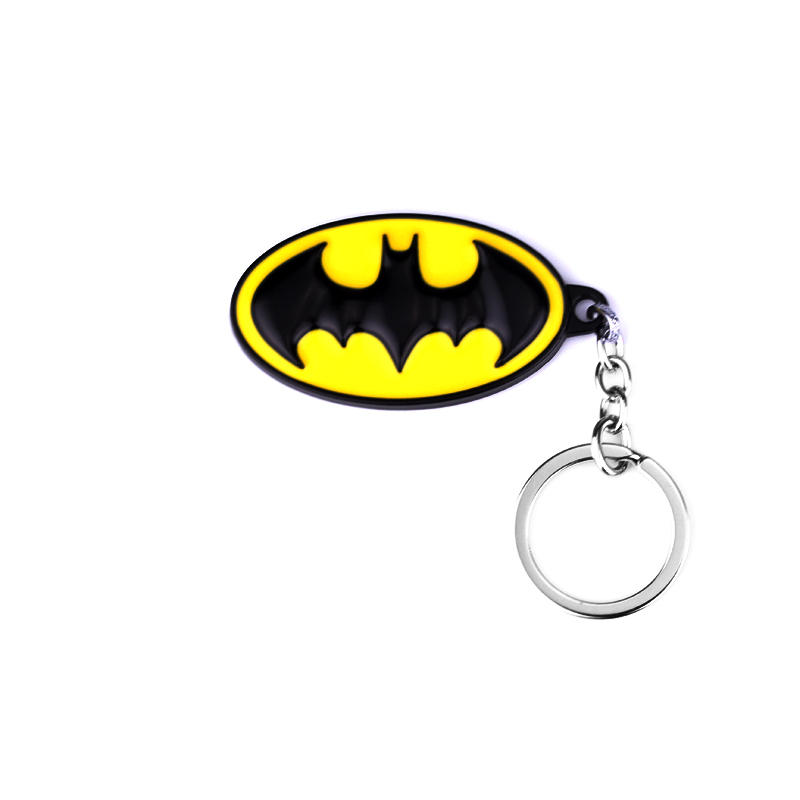 Men'S Fashion Jewelry - พวงกุญแจโลหะรูปวงรีสีดำและสีเหลือง ดีไซน์รูปค้างคาว ทันสมัย เท่ห์ ใช้ได้กับกุญแจรถ กระเป๋าเป้สะพายหลัง