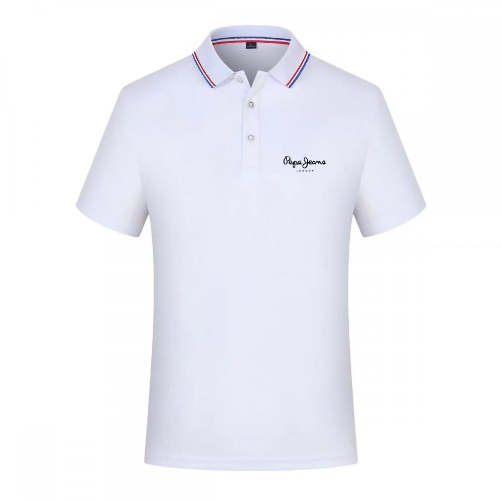 Jeans Shirt Fashion For Men - เสื้อโปโลพิมพ์ลายเปเป้ ยีนส์แขนสั้นสำหรับผู้ชาย สตรีทแวร์ลำลอง ระบายอากาศได้ดี เสื้อแฟชั่น