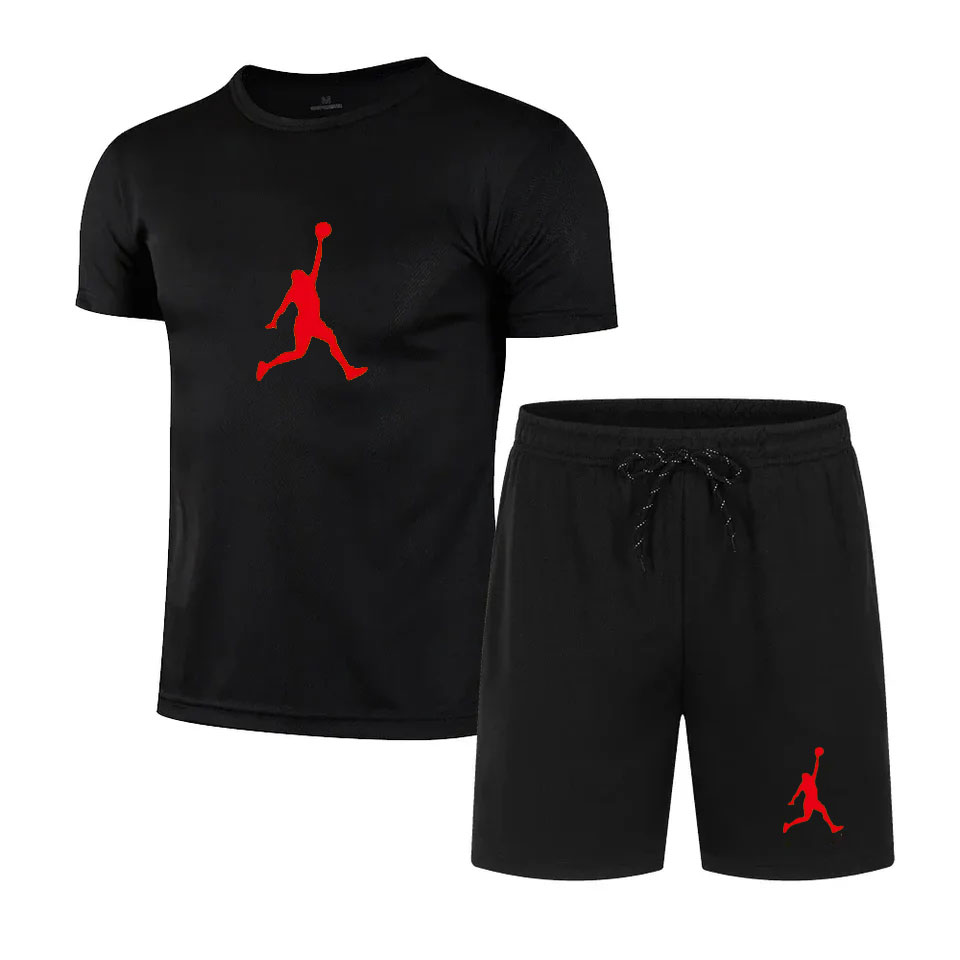 Men'S Fashion For Summer 2026 - ชุดเซ็ตเสื้อยืดแขนสั้นและกางเกงขาสั้นพิมพ์ลายแฟชั่นฤดูร้อนปี 2026 สำหรับผู้ชาย ชุดสองชิ้น ชุดกีฬาแห้งเร็ว ระบายอากาศได้ดี