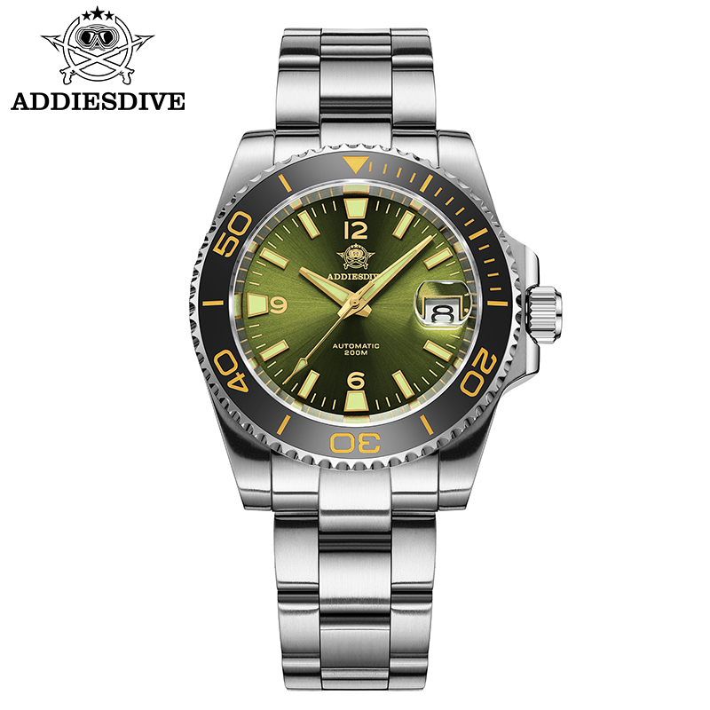 Men'S Fashion Jewelry - ADDIESDIVE ใหม่ดําน้ําของขวัญนาฬิกาผู้ชาย 8215 อัตโนมัติ Sapphire AR