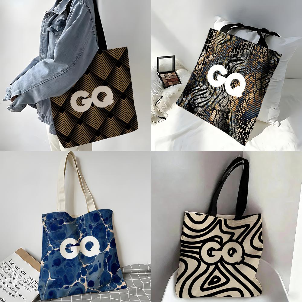 Men'S Fashion Gq - กระเป๋าเก็บของ กระเป๋าผ้าแคนวาส - กระเป๋าถือความจุขนาดใหญ่สำหรับการเดินทางปิกนิก ช้อปปิ้ง นิตยสารเดอะแมนส์แฟชั่นและไลฟ์สไตล์
