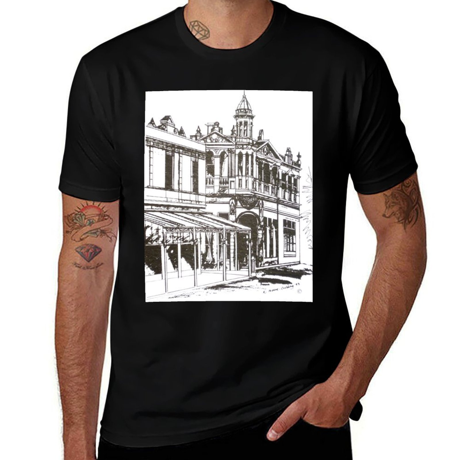 Mens Fashion Melbourne - เคนซิงตัน เมลเบิร์น วิกตอเรีย เบลล์แอร์ ถนน? เสื้อยืดแฟชั่นลำลองพิมพ์ลาย
