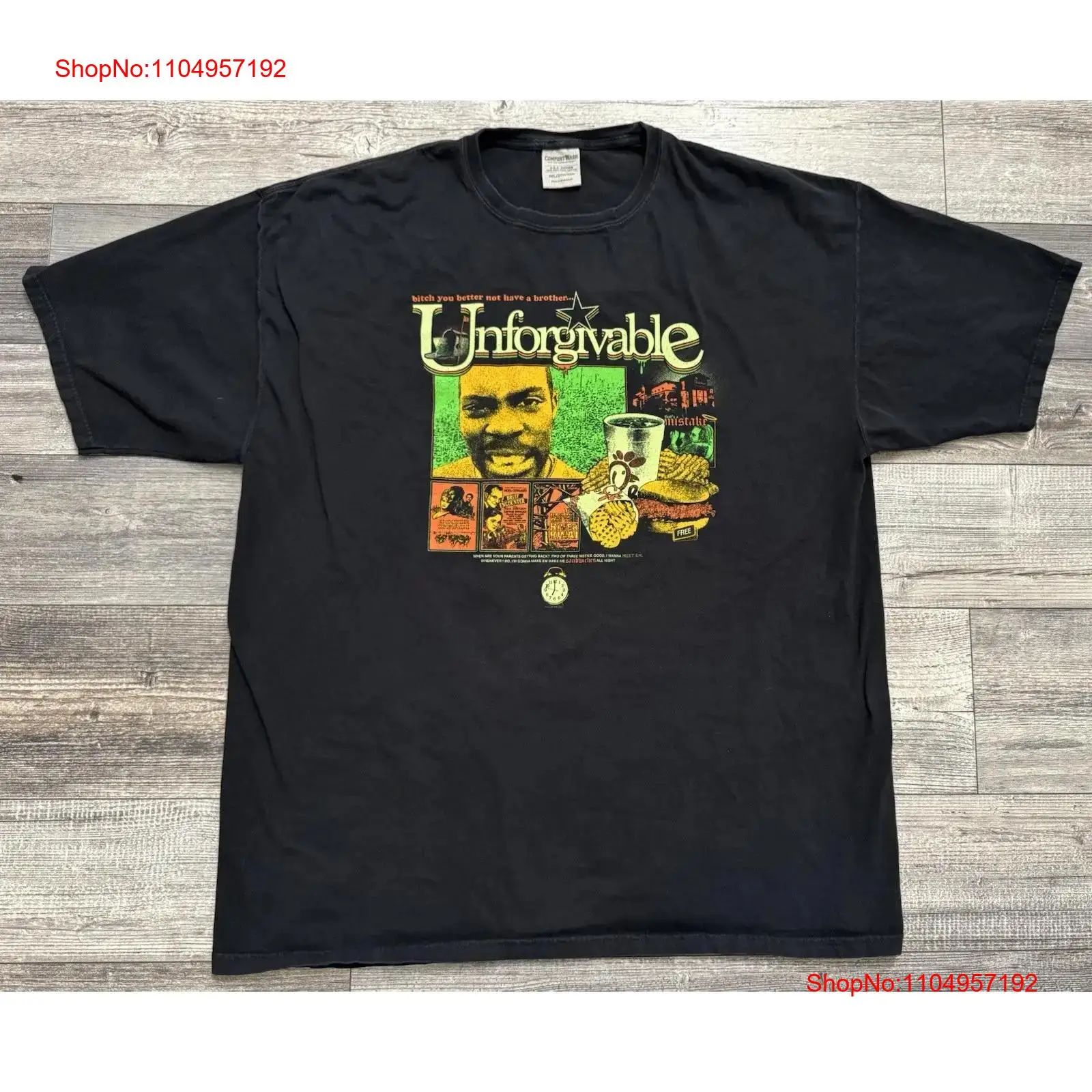 Men Fashion Youtuber - Unforgivable FSG T เสื้อไก่แซนวิชวาฟเฟิล Fries Viral