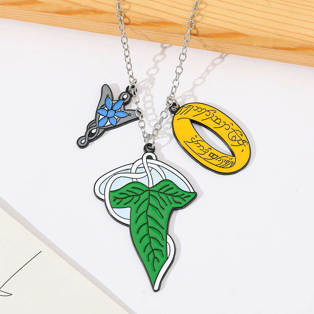 Men'S Fashion Jewelry - ลอร์ดออฟเดอะริงส์สร้อยคอเอลฟ์แฟชั่นสร้างสรรค์จี้รูปใบไม้เครื่องประดับคอสเพลย์อุปกรณ์เสริมเทรนด์ของขวัญสำหรับผู้หญิงและผู้ชาย