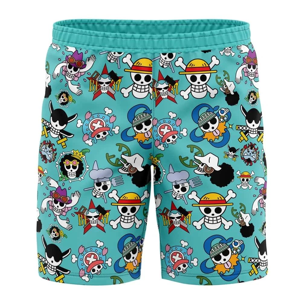 Swim Trunk Shorts - ผู้ชื่นชอบอนิเมะซีรีส์วันพีซ ผู้ใหญ่และเด็ก แฟชั่นฤดูร้อน กางเกงกีฬาลำลอง กางเกงว่ายน้ำ และกางเกงนอน