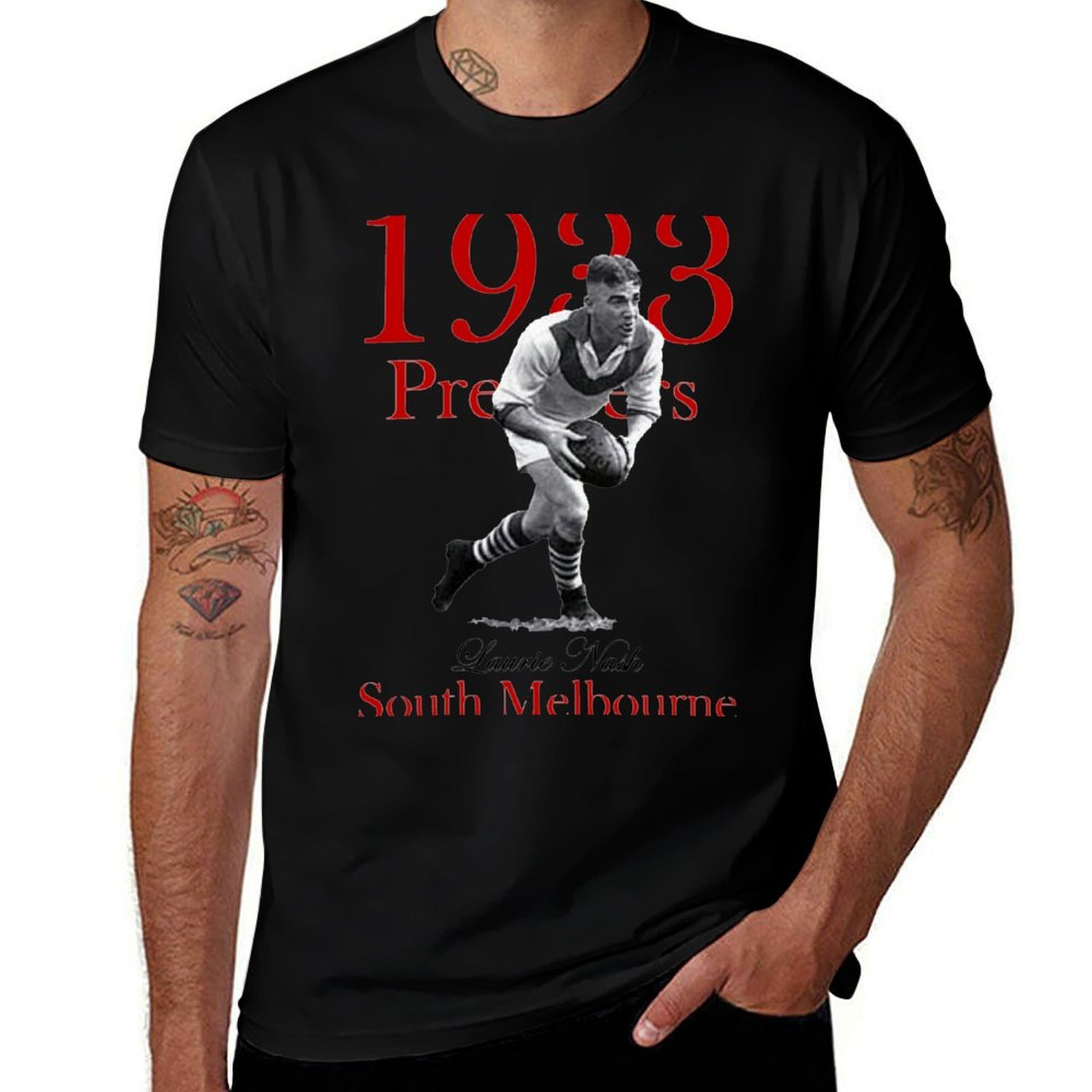 Mens Fashion Melbourne - เซาท์เมลเบอร์น - 1933 VFL Premiers T-Shirt