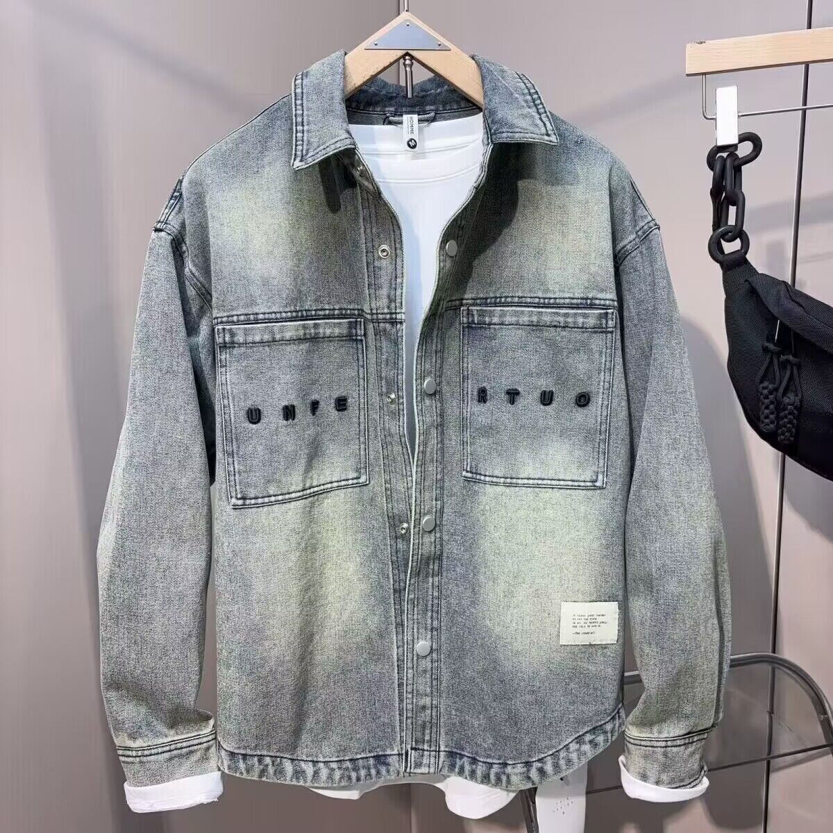 Jeans Shirt Fashion For Men - Vintage Clean fit ฤดูใบไม้ผลิฤดูใบไม้ร่วงคาวบอย Denim แจ็คเก็ตผู้ชายปักแฟชั่นอินเทรนด์เสื้อผู้ชาย