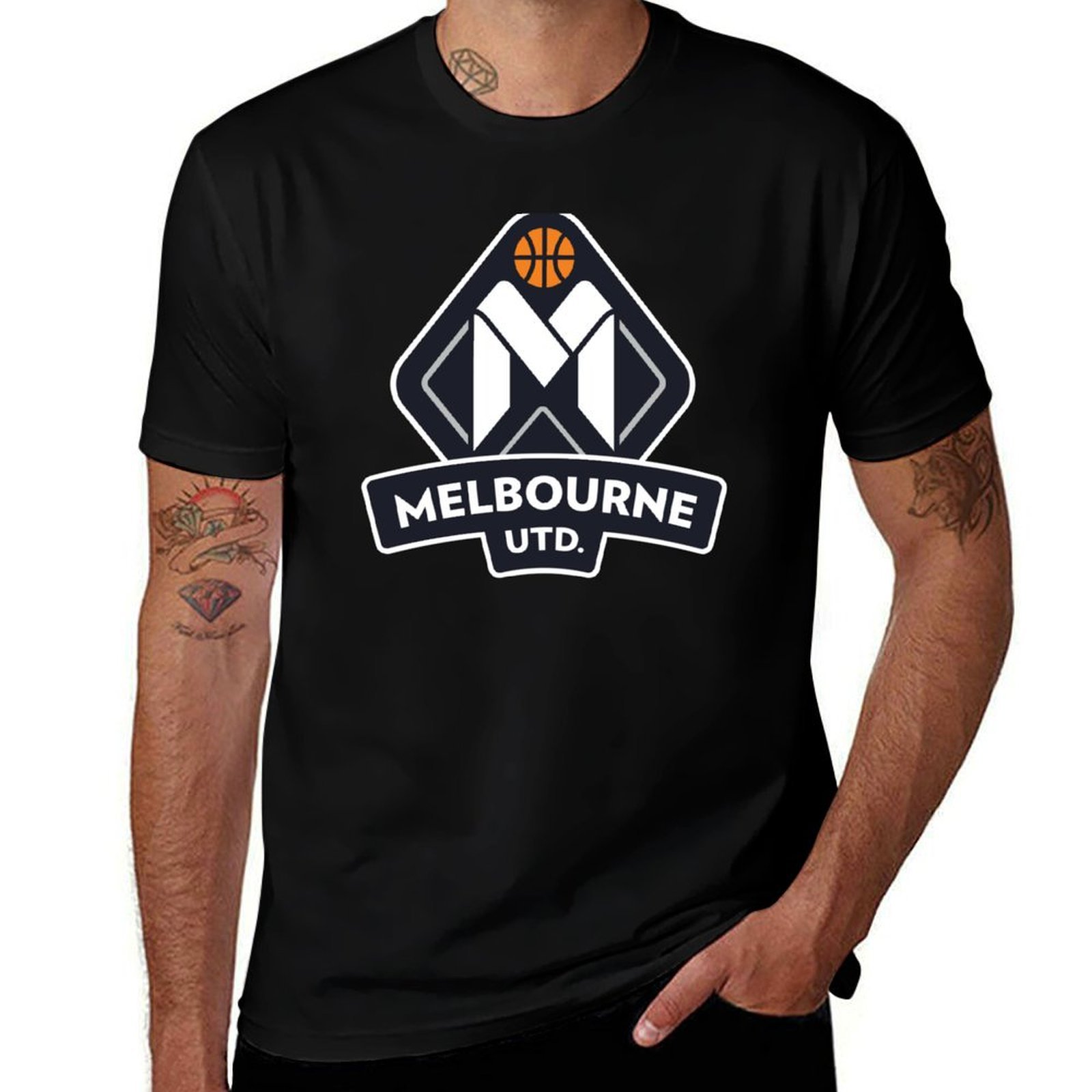 Mens Fashion Melbourne - เมลเบิร์น ยูไนเต็ดเสื้อยืดแฟชั่นลำลองพิมพ์ลายเสื้อยืด