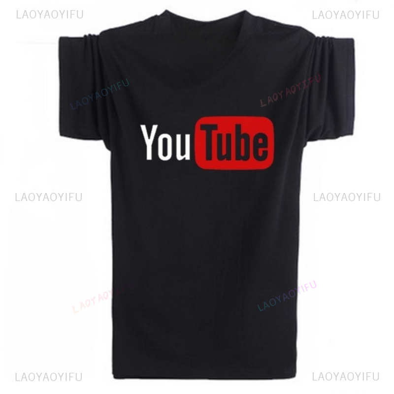 2024 ยูทูบโลโก้พิมพ์ลายเสื้อยื - Men Fashion Youtuber บทวิจารณ์และราคา