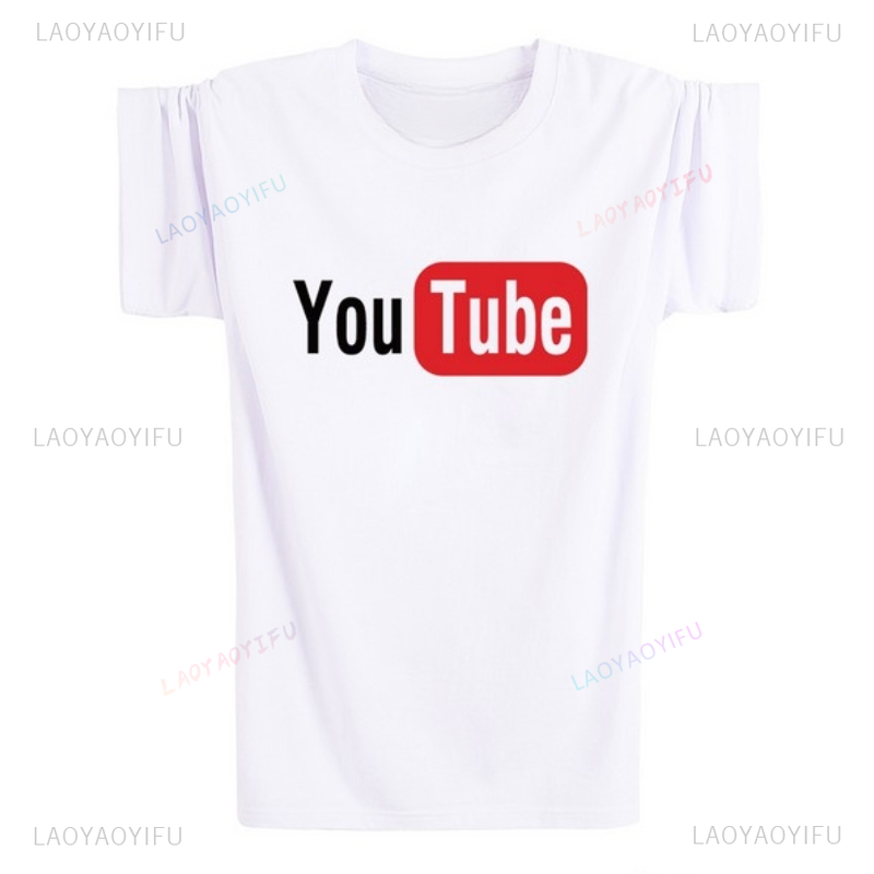 2024 ยูทูบโลโก้พิมพ์ลายเสื้อยื - Men Fashion Youtuber บทวิจารณ์และราคา