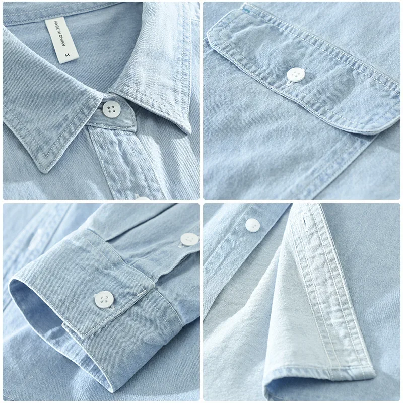 เกาหลีแฟชั่นผู้ชาย DENIM เสื้อ - Jeans Shirt Fashion For Men บทวิจารณ์และราคา