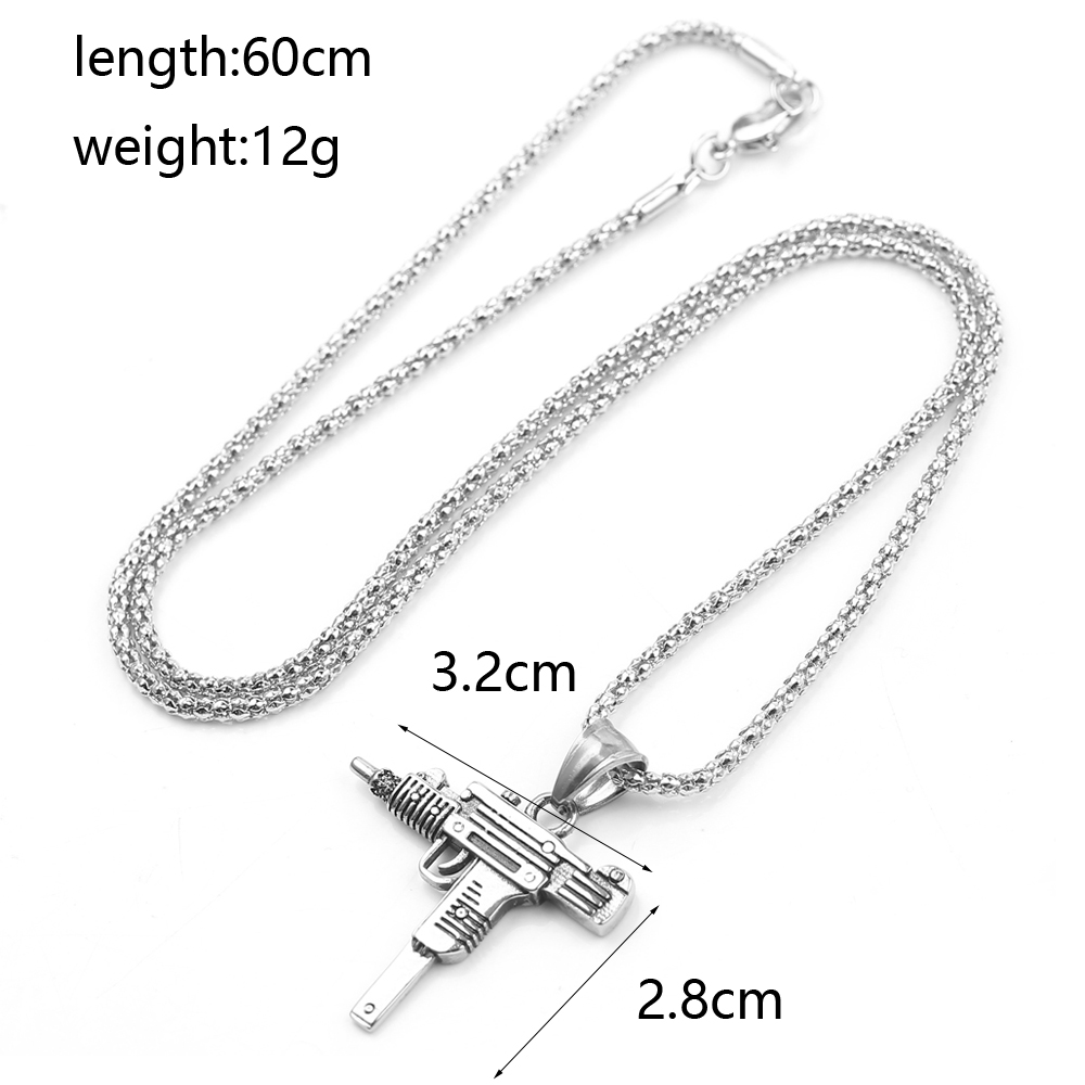 จี้สร้อยคอรูปปืนอูซี่สไตล์พังก - Men'S Fashion Jewelry บทวิจารณ์และราคา