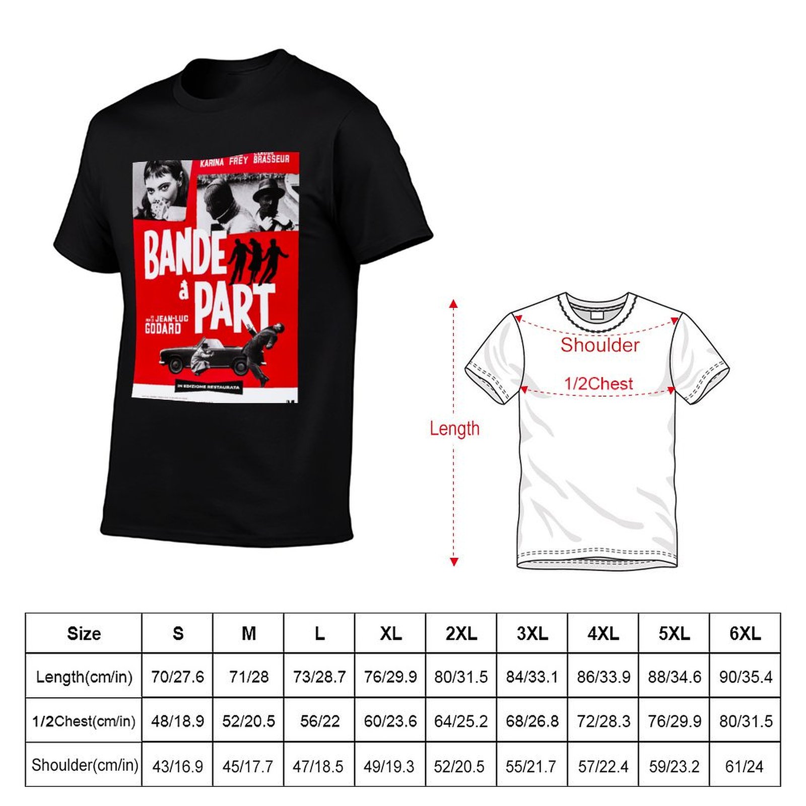 Bande A Part - Jean-Luc Godard - Jeans Shirt Fashion For Men บทวิจารณ์และราคา