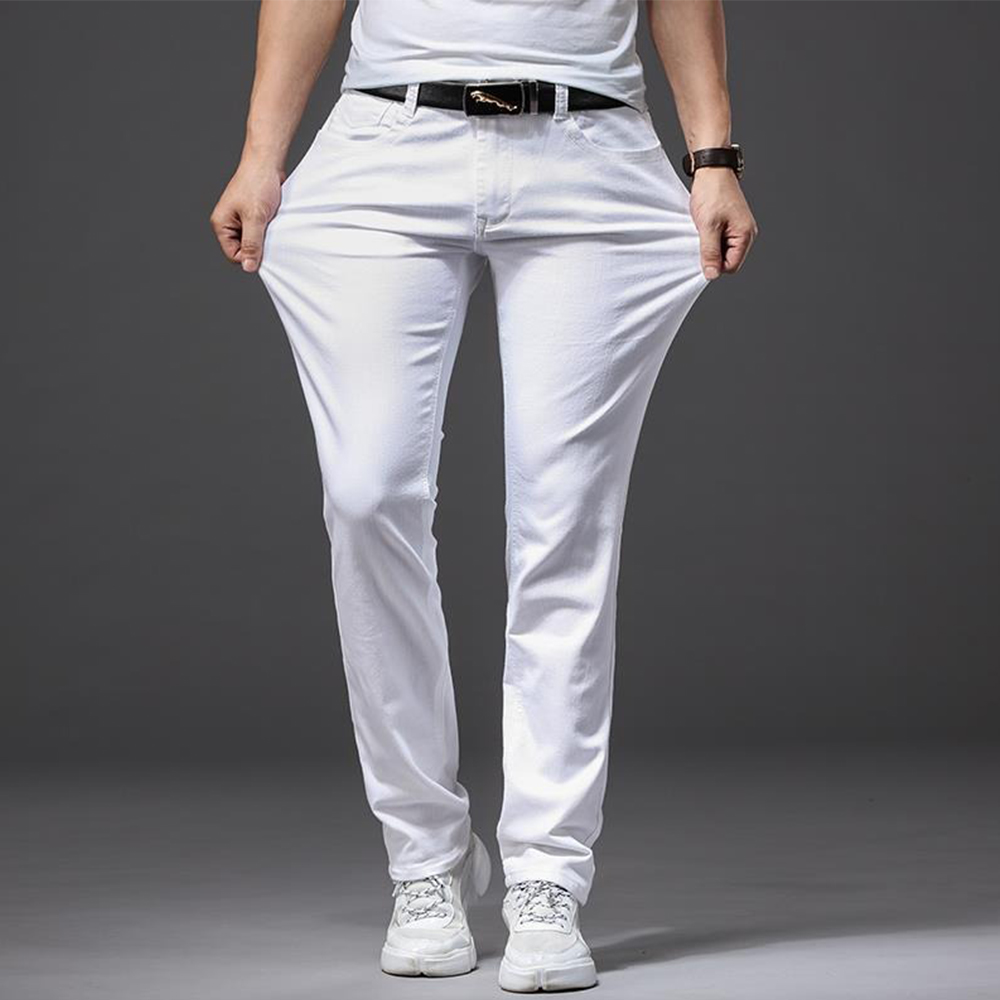 ผู้ชายกางเกงยีนส์สีขาวความยืดห - Men'S Fashion For 60 Year Old บทวิจารณ์และราคา