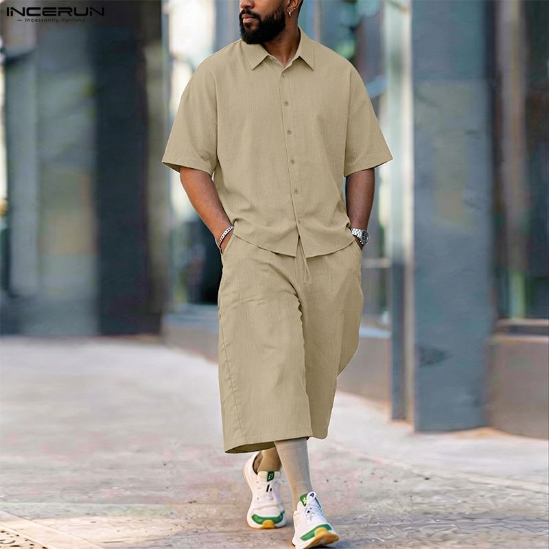 INCERUN ชุดเซ็ตผู้ชาย เสื้อเชิ - Men'S Fashion For Summer 2026 บทวิจารณ์และราคา