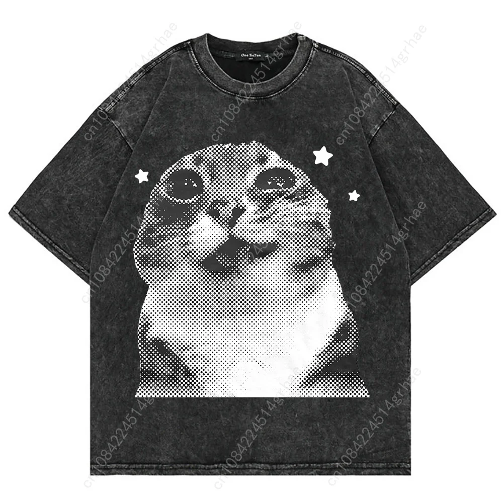 เสื้อยืดลายแมวตลกสไตล์วินเทจ Y - Men'S Fashion Aesthetics บทวิจารณ์และราคา