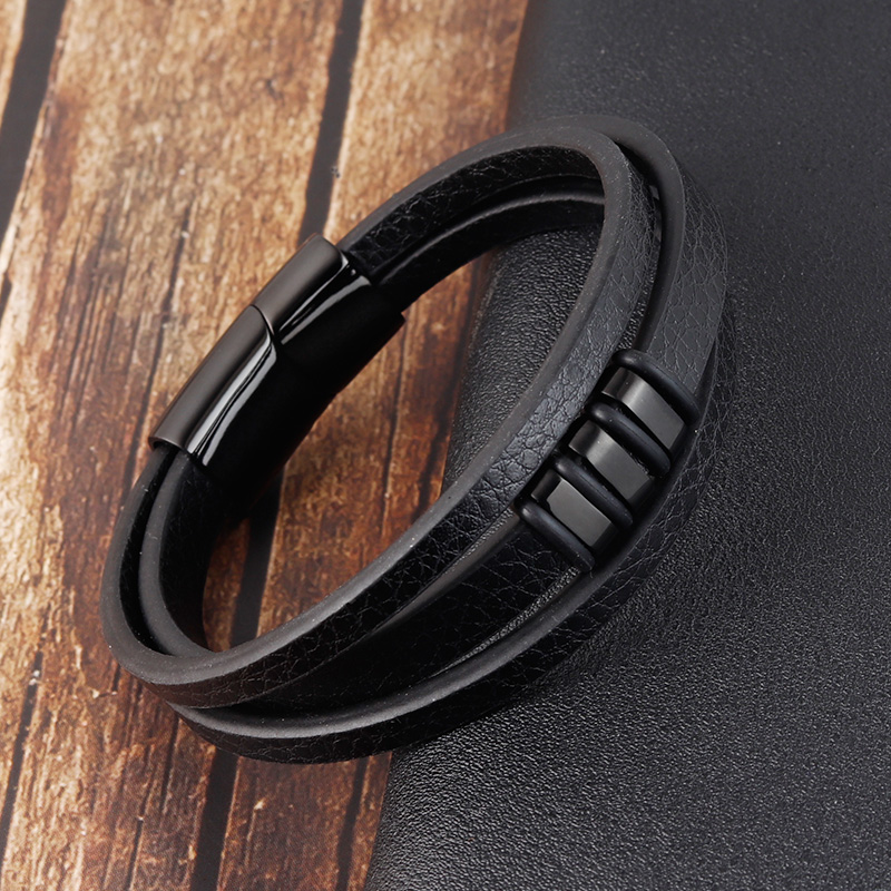 สร้อยข้อมือหนังถักหลายชั้นผสมส - Mens Fashion Combination บทวิจารณ์และราคา