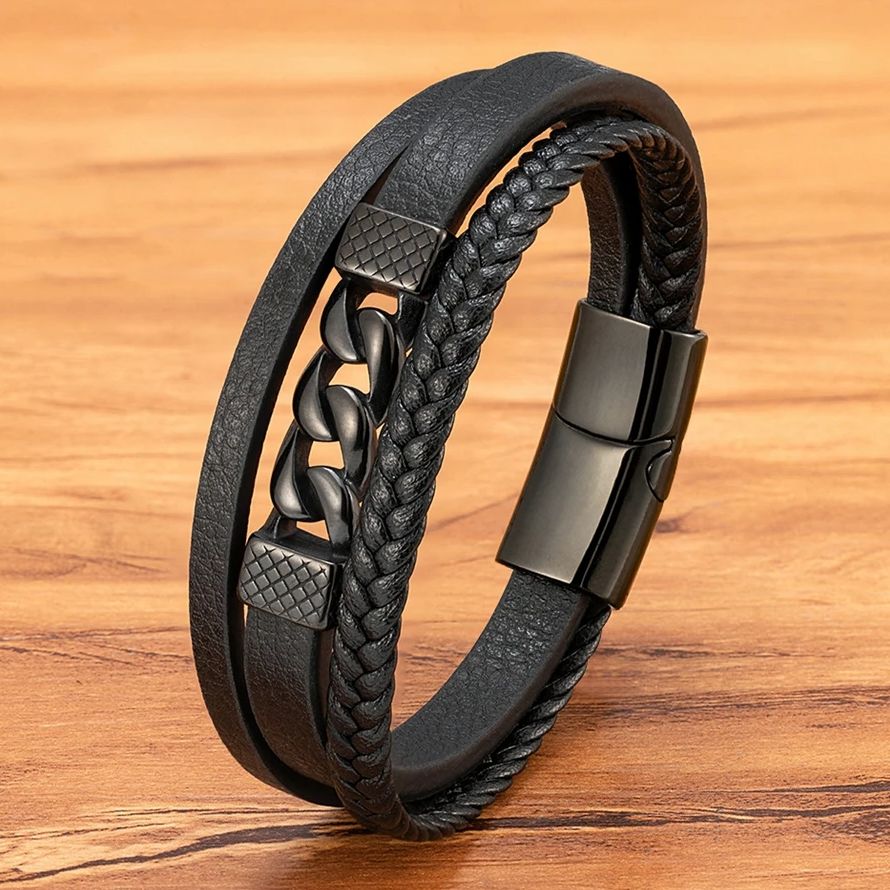 Xqni สร้อยข้อมือหนังผู้ชาย, เช - Mens Fashion Combination บทวิจารณ์และราคา