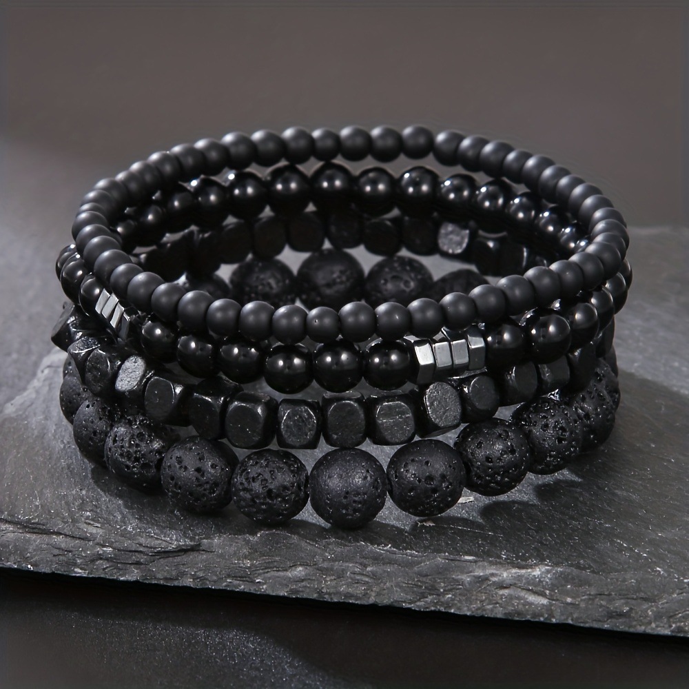 4 ชิ้น/เซ็ตสีดํา Gall หินหินภู - Mens Fashion Combination บทวิจารณ์และราคา