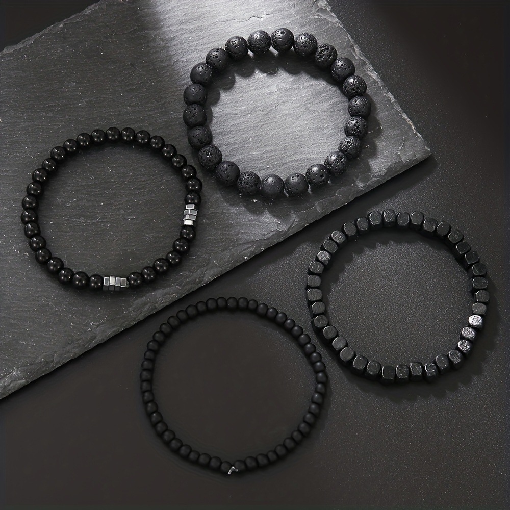 4 ชิ้น/เซ็ตสีดํา Gall หินหินภู - Mens Fashion Combination บทวิจารณ์และราคา